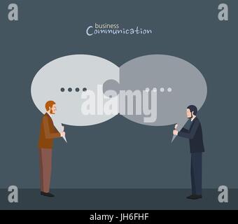Minimal flat character of business communication concept illustrations Stock Vector