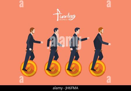 Minimal flat character of business funding concept illustrations Stock Vector