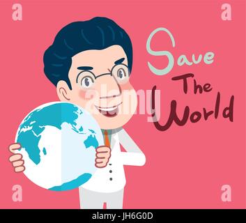 Save the world concept flat design, vector illustration Stock Vector ...