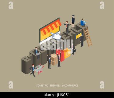 Flat 3d isometric vector illustration stock market concept design, Abstract urban modern style, high quality business series. Stock Vector