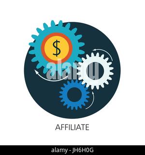 Affiliate flat line icon concept Stock Vector