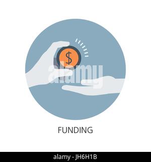 Funding flat icon concept Stock Vector