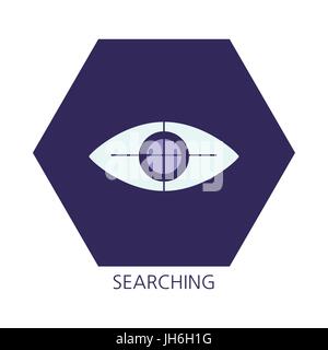 Searching flat line icon concept Stock Vector