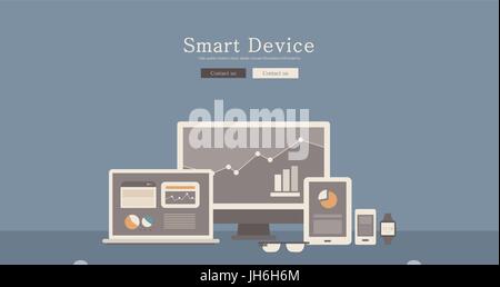 Modern and classic design illustration smart device concept. Stock Vector