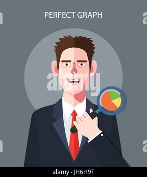Flat character of perfect graph concept illustrations Stock Vector