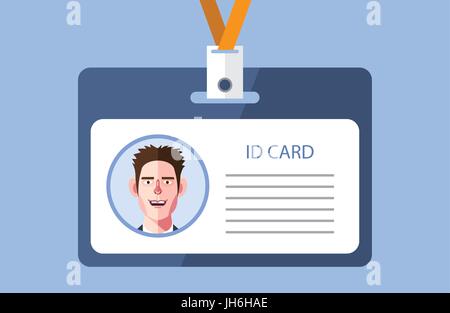 Flat characters of id card concept illustrations