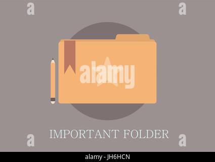 Modern and classic design important folder concept flat icon Stock Vector