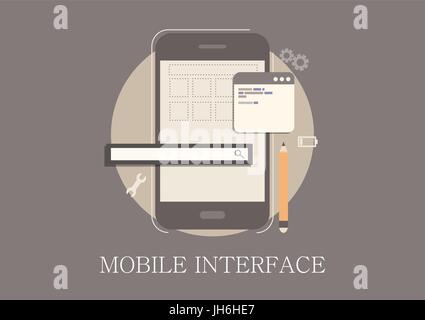 Modern and classic design mobile developer concept flat icon Stock Vector