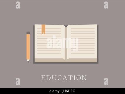 Modern and classic design education concept flat icon Stock Vector