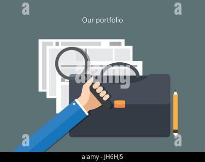 portfolio concept flat design Stock Vector