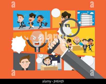 comic business cartoon concept flat design Stock Vector