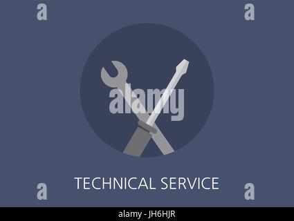 technical support concept flat icon Stock Vector