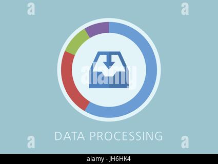 data processing concept flat icon Stock Vector