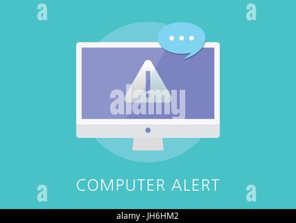 computer alert concept flat icon Stock Vector