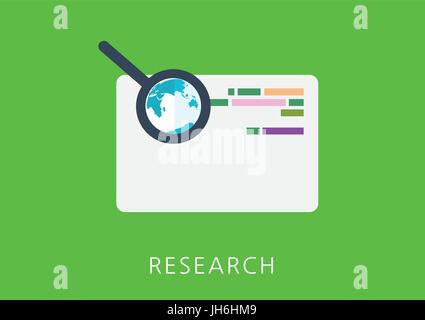 research concept flat icon Stock Vector