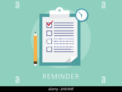 reminder concept flat icon Stock Vector