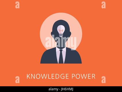 knowledge power concept flat icon Stock Vector