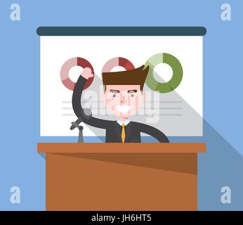 flat design, speak business man concept illust Stock Vector