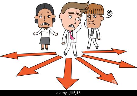 Funny line character illustration Business Story series Stock Vector