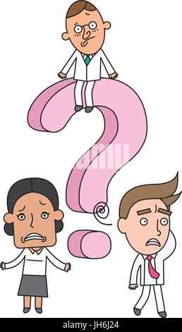 Funny line character illustration Business Story series Stock Vector
