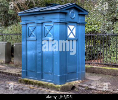 Edinburgh police box telephone Tardis not converted in very good condition near the French consulate Stock Photo