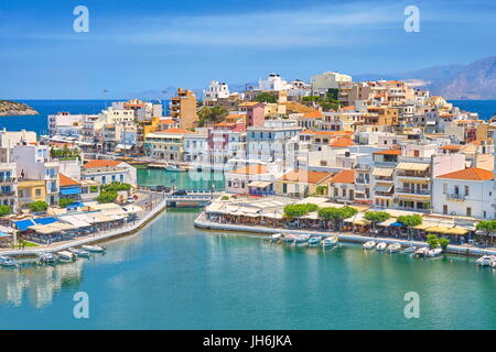 Lake Voulismeni, Agios Nikolaos, Crete, Greece Stock Photo