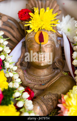 The Sri Mahamariamman Temple is the oldest Hindu temple in Kuala Lumpur, Malaysia. it is situated at the edge of Chinatown in Jalan Bandar. Stock Photo