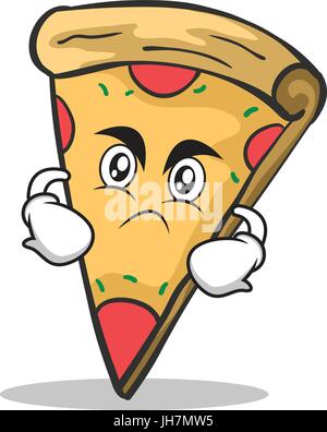 Pizza slice with funny face illustration Stock Vector Art ...