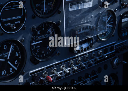 cockpit > Interior of the airplane, glider - cockpit Stock Photo
