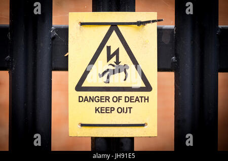 Danger of Death warning sign Stock Photo