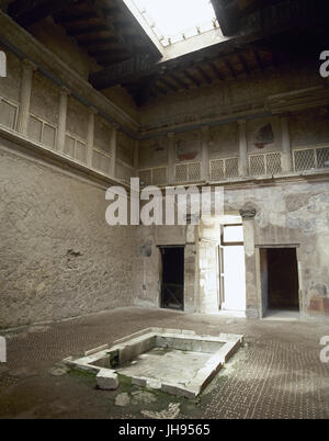 Italy. Herculaneum. Samnite House. Oldest building in Herculaneum, 2nd century BC. Impluvium. Campania. Stock Photo