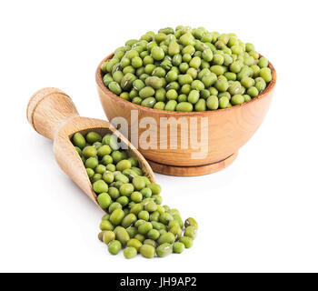Green mung beans isolated on white Stock Photo