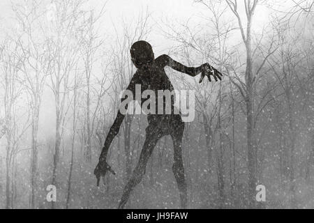 3d illustration of Scary monster out from the dark forest Stock Photo ...