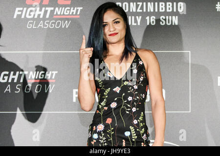 Glasgow, UK. 13th July, 2017. Crowne Plaza Glasgow, Glasgow, United Kingdom. 13 July 2017. Cynthia Calvillo poses for the cameras during UFC Glasgow - Ultimate Media Day Credit: Dan Cooke/ Alamy Live News Stock Photo