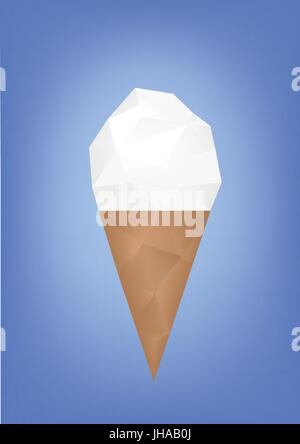 ice cream illustration low poly style Stock Photo