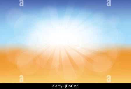 summer background - beach, blue sky sun Stock Photo