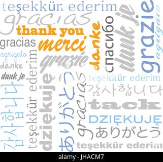 thank you in many languages - tag cloud Stock Photo