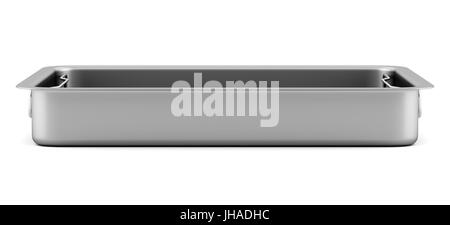 metallic baking dish isolated on white background Stock Photo