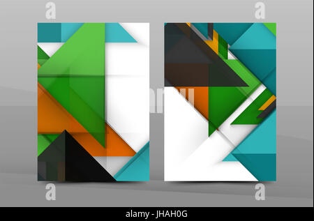 Colorful fresh business A4 cover template - flyer, brochure, book cover and annual report. Geometric design abstract background Stock Photo