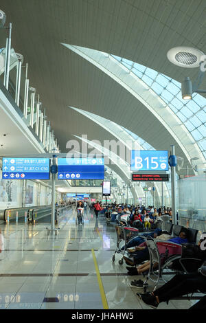 Dubai airport departure lounges. Stock Photo