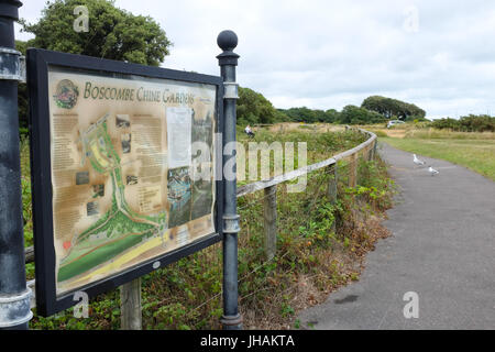 The entrance to Boscombe Chine Gardens in Boscombe, near Bournemouth in England. Stock Photo