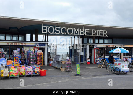 Entrance to Boscombe pier near Bournemouth, Dorset, England. Stock Photo
