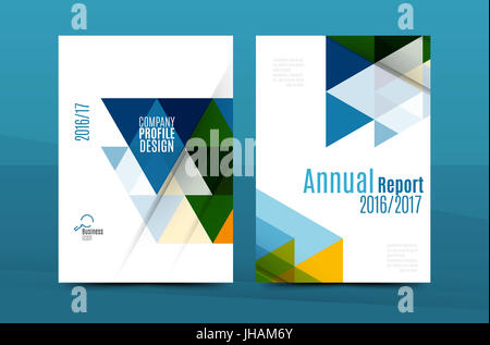 Colorful fresh business A4 cover template - flyer, brochure, book cover and annual report. Geometric design abstract background Stock Photo