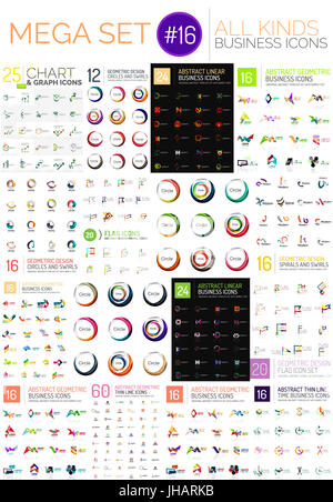 Logo mega collection, abstract geometric business icon set Stock Photo ...
