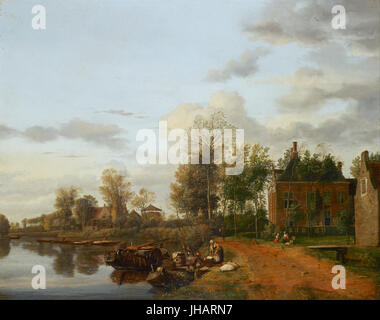 Jan van de Heyden - Country House on the Vliet near Delft - Stock Photo