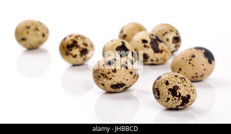 quail eggs isolated on white background Stock Photo