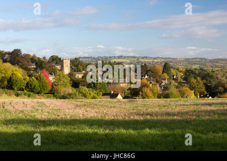 View over Cotswold village of Blockley, Blockley, Cotswolds, Gloucestershire, England, United Kingdom, Europe Stock Photo