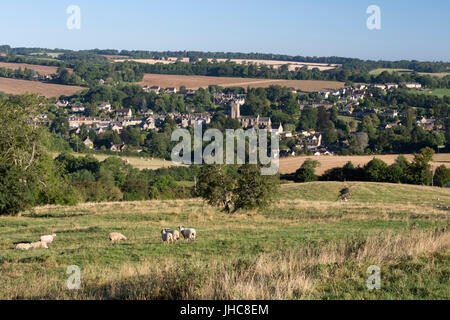 View over Cotswold village of Blockley, Blockley, Cotswolds, Gloucestershire, England, United Kingdom, Europe Stock Photo