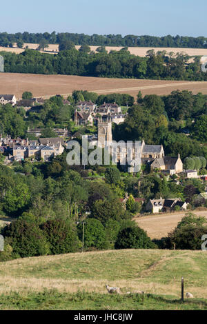 View over Cotswold village of Blockley, Blockley, Cotswolds, Gloucestershire, England, United Kingdom, Europe Stock Photo