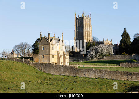 St James' Church and East Banqueting House of old Campden House, Chipping Campden, Cotswolds, Gloucestershire, England, United Kingdom, Europe Stock Photo